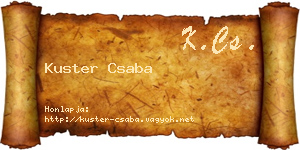 Kuster Csaba névjegykártya