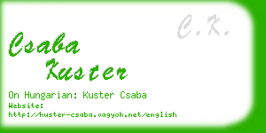 csaba kuster business card